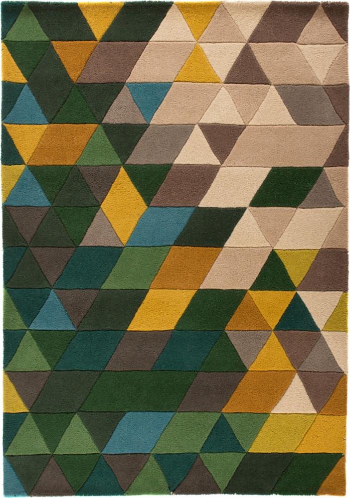 Kadima Design Luxus Handgetufteter Wollteppich "Derwent Hazel" in Grün-Multi. 80x150 cm Bild 1