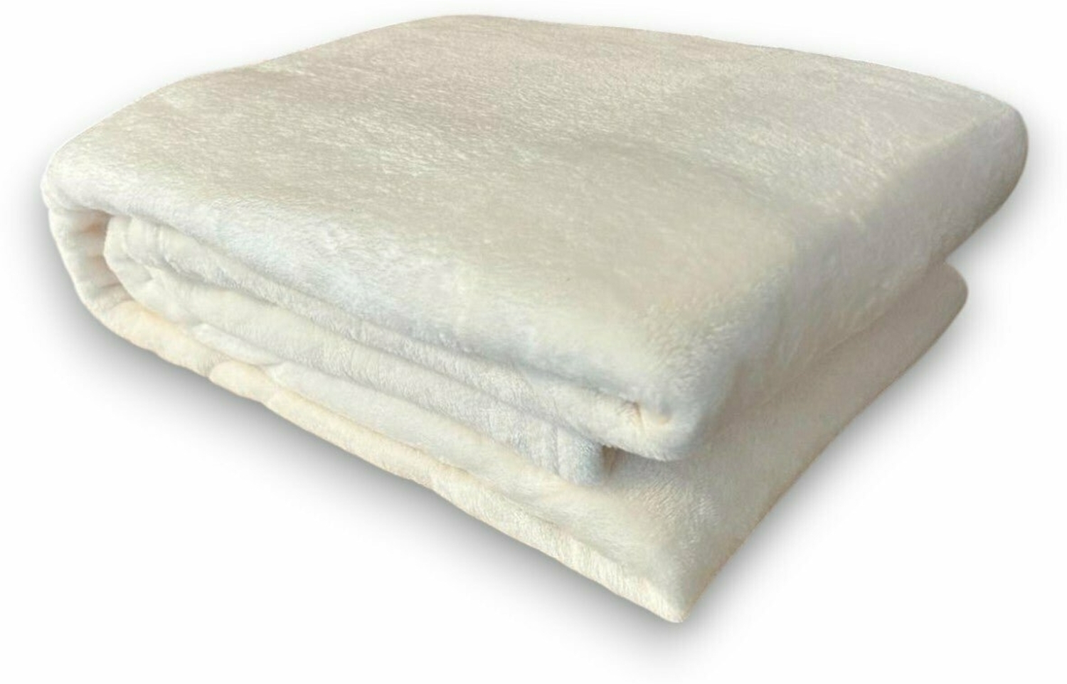 Wohndecke XXL » große Kuscheldecke 180x220 cm » warme Flanell Tagesdecke » weiche Couchdecke - Creme Bild 1