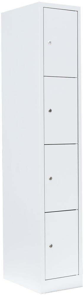 Schließfachschrank Wertfachschrank Fächerschrank Spind Umkleideschrank 4 Fächer-Spint Weiß 520417 Bild 1