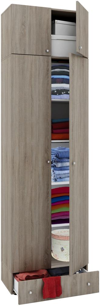 Mehrzweckschrank Kleiderschrank Hochschrank Garderobe Flur Schrank Eiche Dekor Bild 1