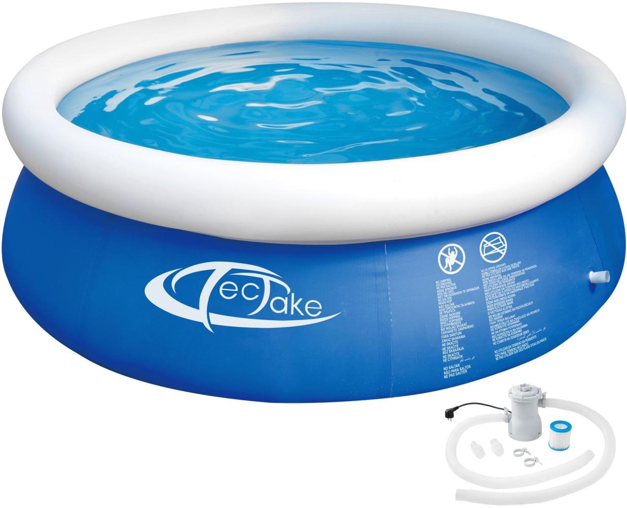 Tectake Swimming Pool rund mit Filterpumpe Bild 1