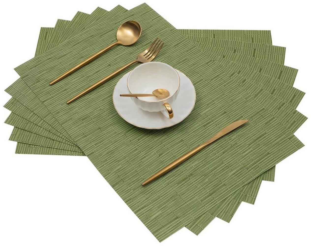 REDOM Platzset 6er Set abwaschbar Tischset Tischuntersetzer, (Platzdeckchen Tischmatte 30x45 cm, 6-St, Rutschfest Abwaschbar Hitzebeständig Schmutzabweisend aufrollbar), schnelltrocknend langlebig für Esstisch Küche Restaurant Hotel Büro Bild 1
