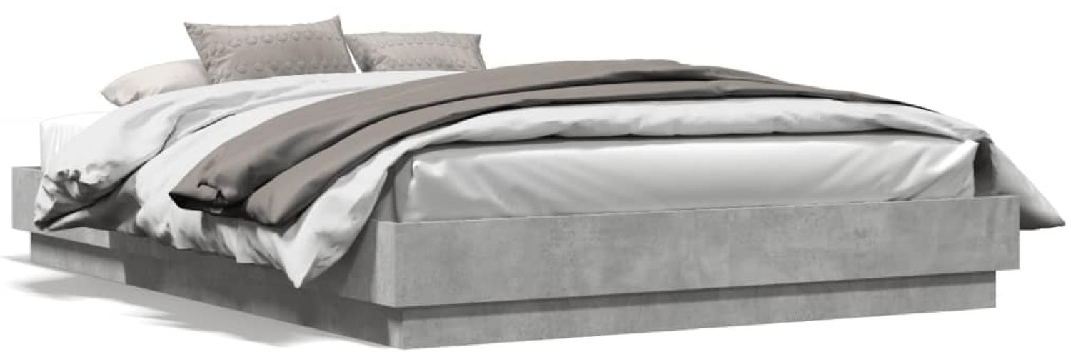 vidaXL Bettgestell Betongrau 120x200 cm Holzwerkstoff 3209866 Bild 1