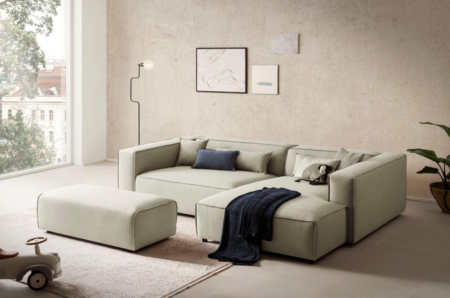 LeGer Home by Lena Gercke Polsterecke PIARA XXL, L-Form mit Schlaffunktion, Big-Sofa in Cord o. Leinenoptik, Hocker stellbar zum Schlafsofa (Krokodilverbinder), tiefe Sitzfläche Bild 1