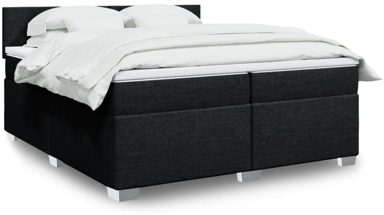 vidaXL Boxspringbett mit Matratze Schwarz 200x200 cm Stoff 3288290 Bild 1