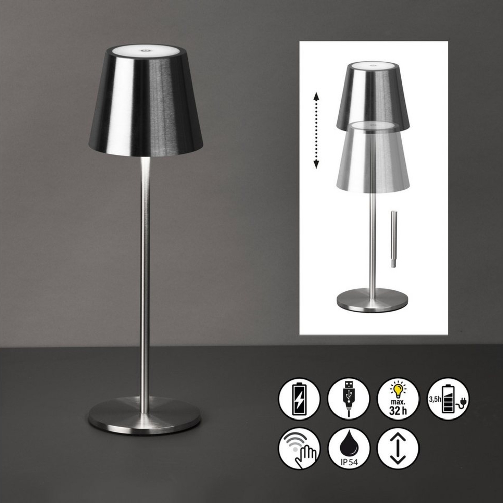 easy! BY FHL Außen-Tischleuchte Viletto, Dimmfunktion, USB-Ladefunktion, LED fest integriert, Warmweiß, lange Leuchtdauer Bild 1