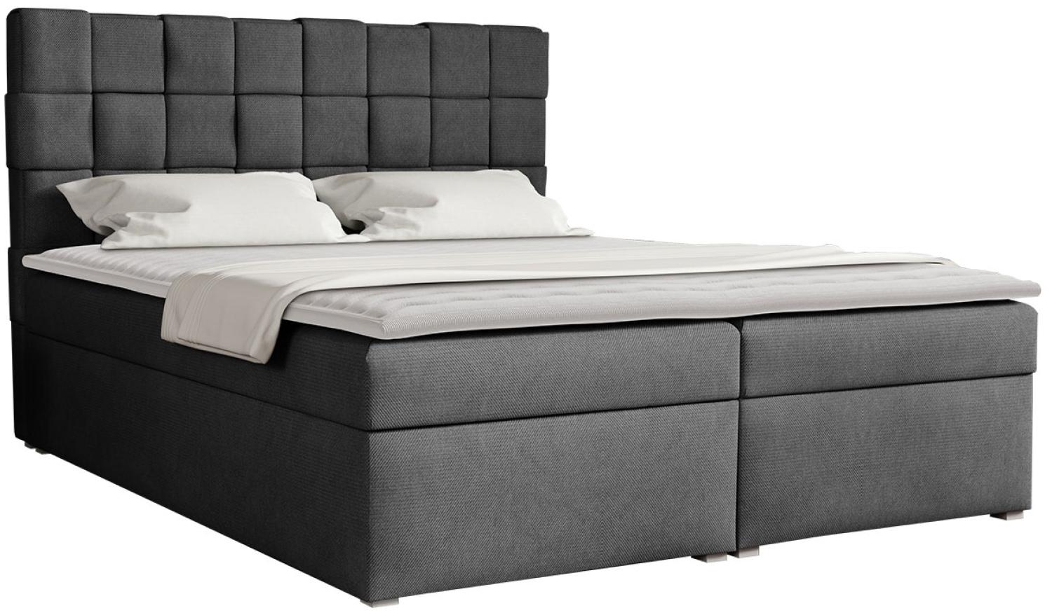 Boxspringbett Malmo Box, Dunkelgrau, 140 x 200 cm Bild 1