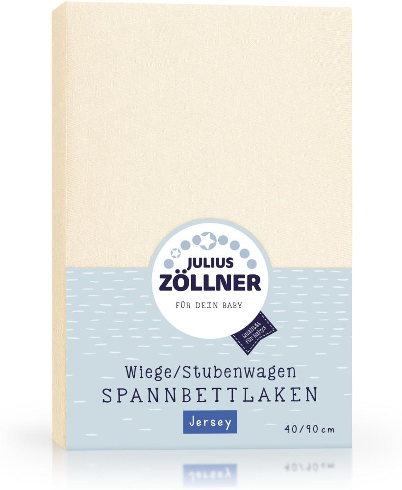 Jersey Spannbettlaken für Wiegen & Stubenwagenmatratzen 90x 40 cm, Ecru Bild 1