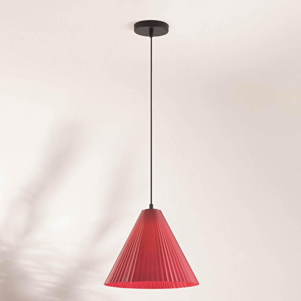 Fabas Luce 3758-40-133 Pendelleuchte Cone bordeaux 32cm E27 Bild 1