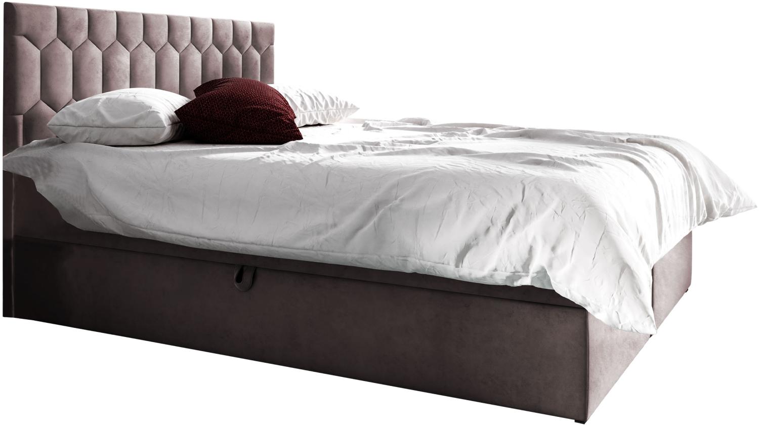 Boxspringbett 'Paremo M24', rosa, 160 x 200 cm Bild 1