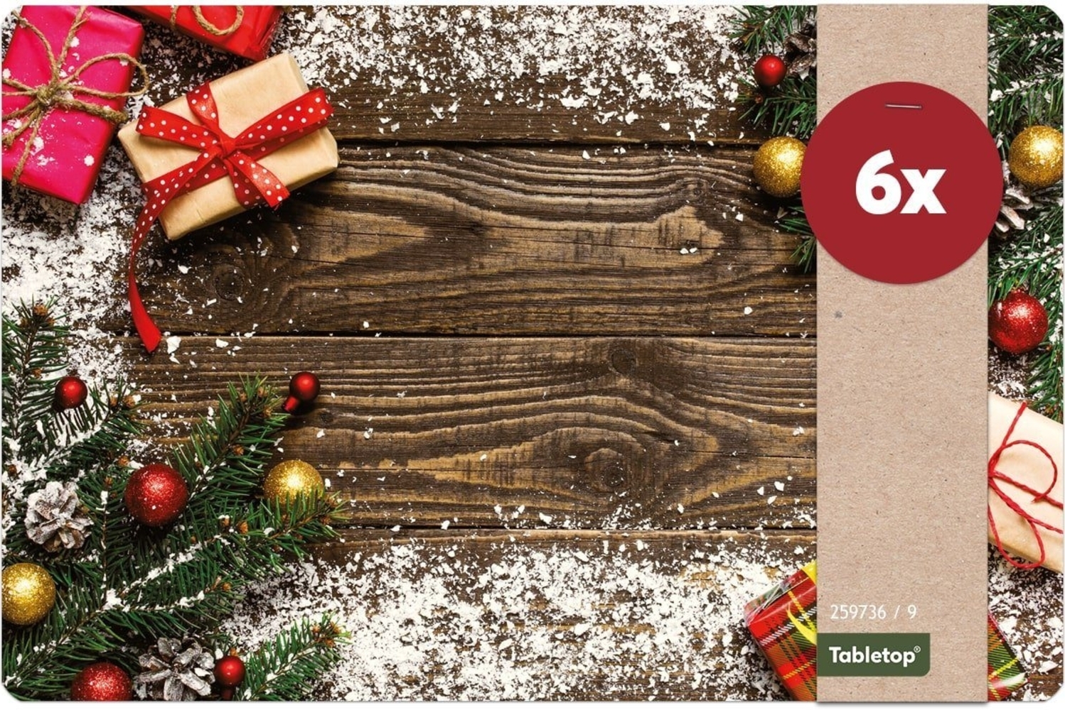 matches21 HOME & HOBBY Platzset Abwaschbare Tischsets 6er Set Weihnachten Geschenke, (6-St), Platzsets als Tisch-Untersetzer und Tisch-Deko für Esstisch Teller Bild 1