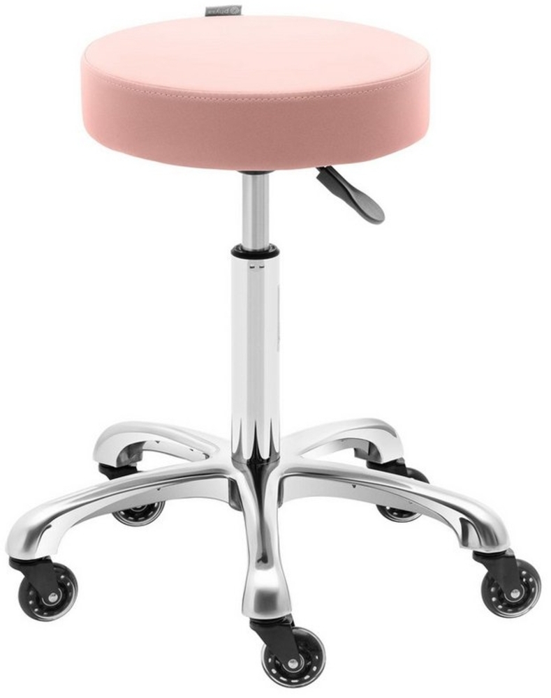 Physa Drehhocker Rollhocker höhenverstellbar WORCESTER Pink Friseurhocker Bild 1