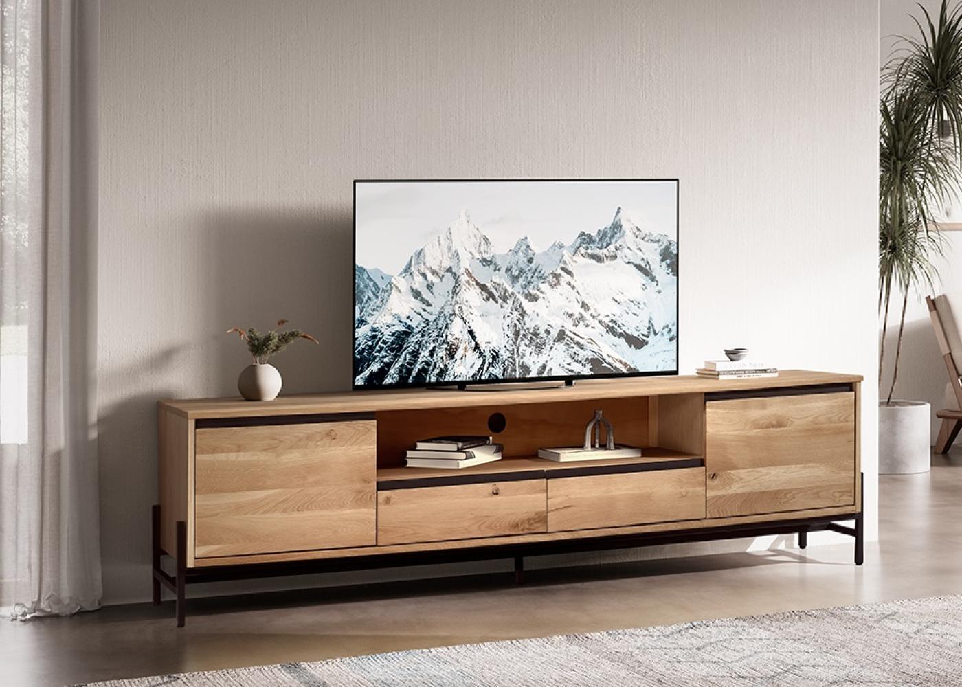 TV Element 204x51 cm 'Veneza' Wildeiche & Metall schwarz Bild 1