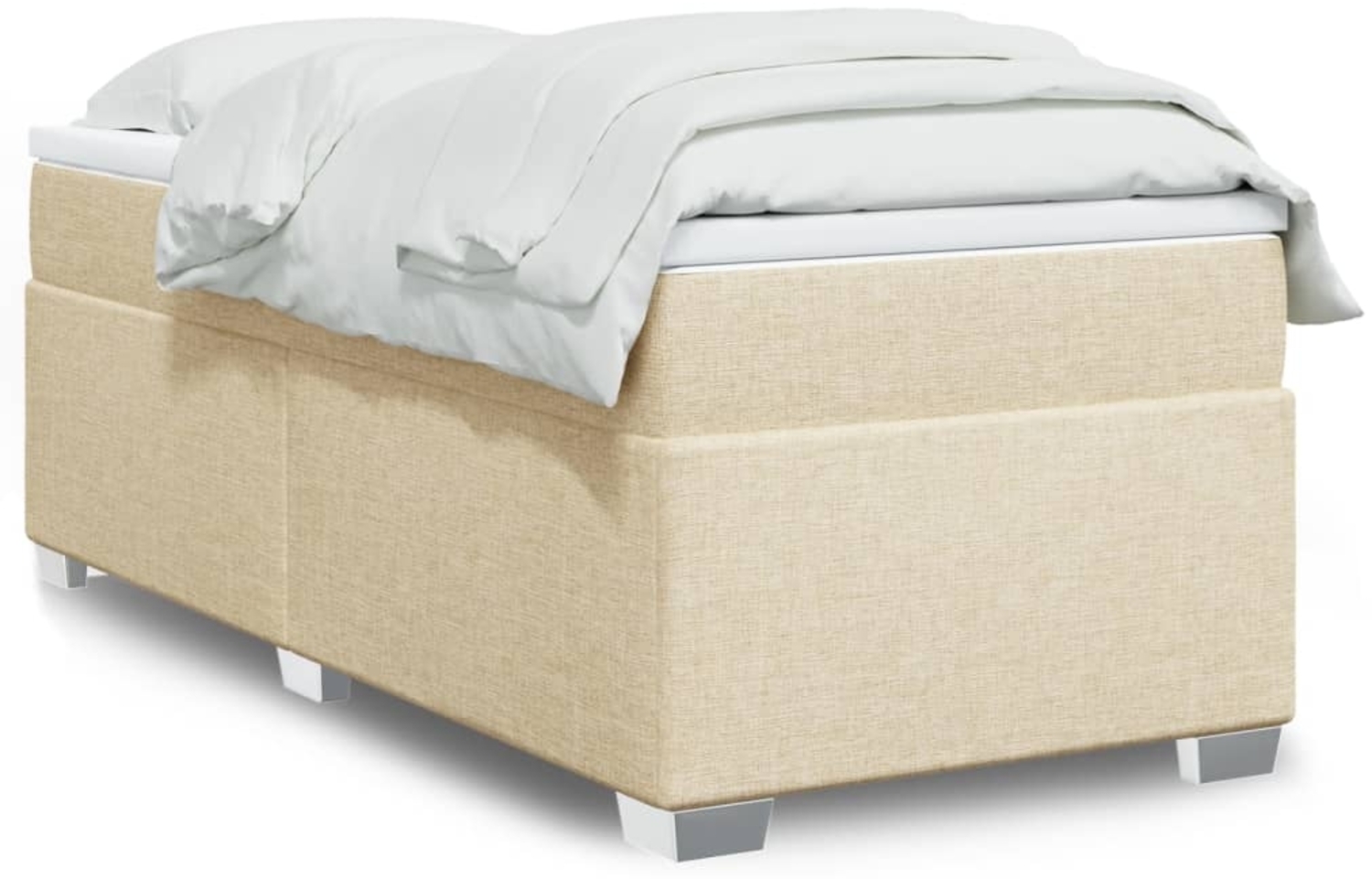 vidaXL Boxspringbett mit Matratze Creme 90x190 cm Stoff 3285100 Bild 1