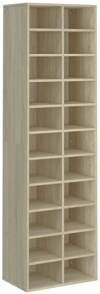 vidaXL Schuhregal Sonoma-Eiche 54×34×183 cm Spanplatte Bild 1