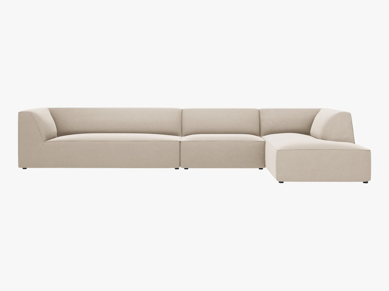 Micadoni Ecksofa Ruby 5-Sitzer Rechts Samt Salvador Beige Bild 1