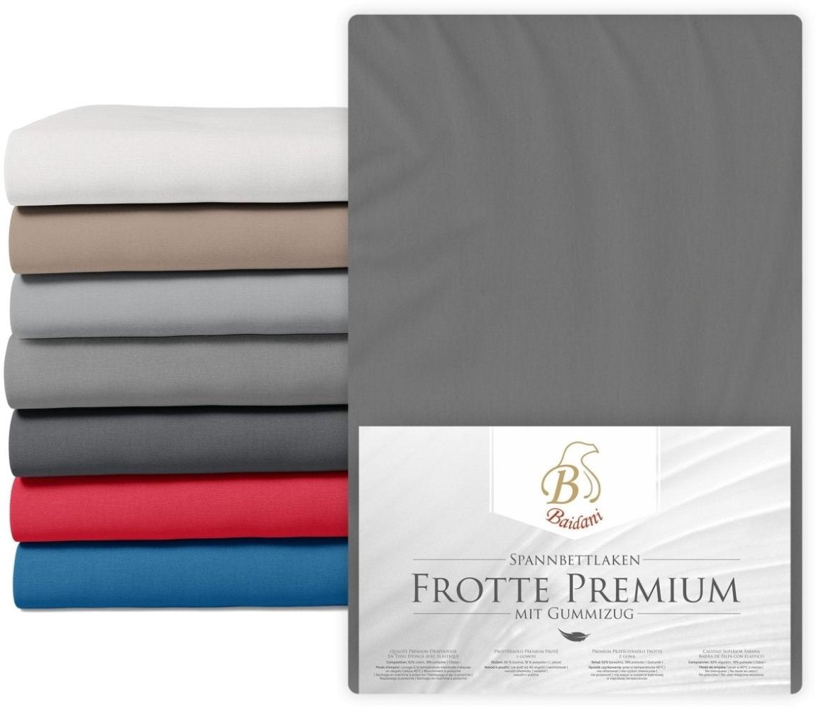 Premium Boxspring Bettlaken Frotte 160x200 Grau Bild 1