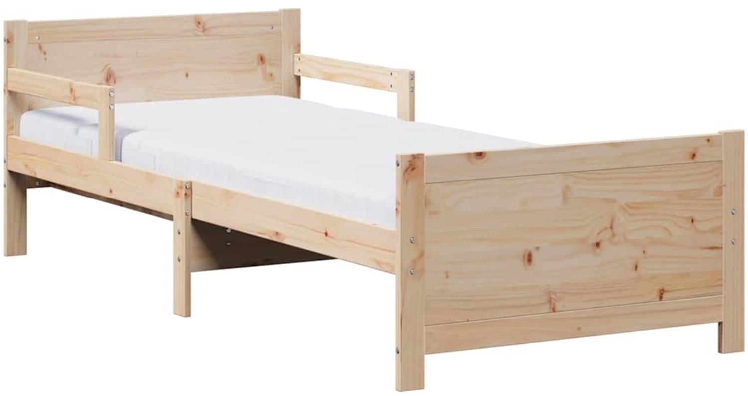 vidaXL Bettrahmen mit Matratze Braun 80 x 200 cm Massives Kiefernholz 3385958 Bild 1