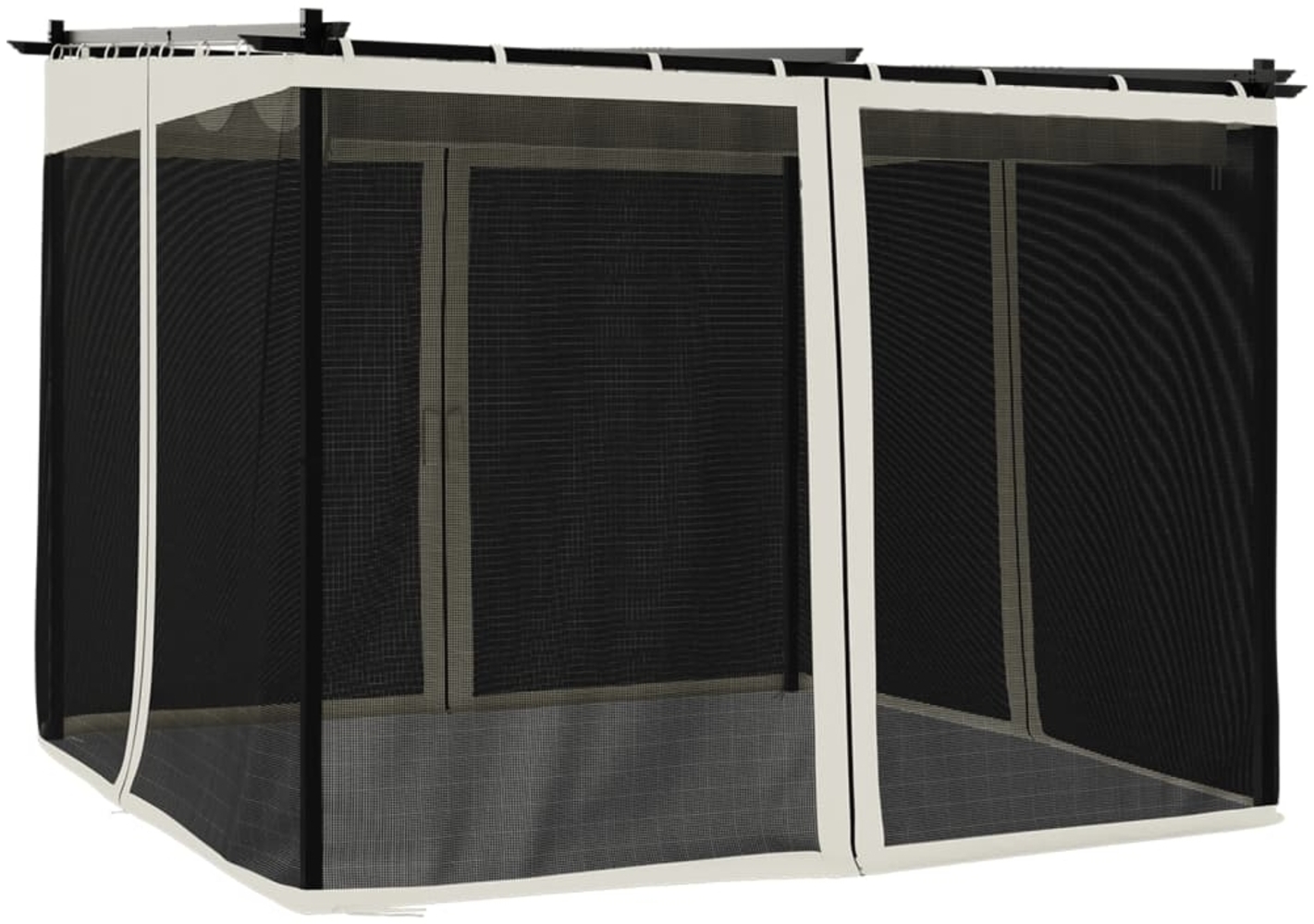 vidaXL Pavillon mit Netzwände, Metall/Polyester Creme, 3x3 m Bild 1