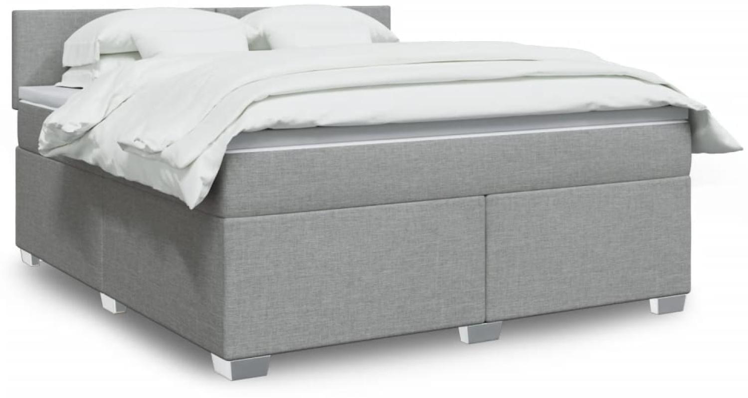 vidaXL Boxspringbett mit Matratze Hellgrau 180x200 cm Stoff 3288260 Bild 1