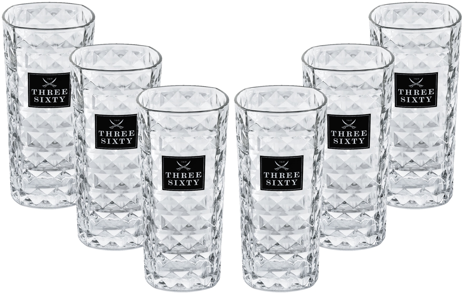 Three Sixty Gläser-Set - 6x Vodka Gläser eckig 0,3L Bild 1
