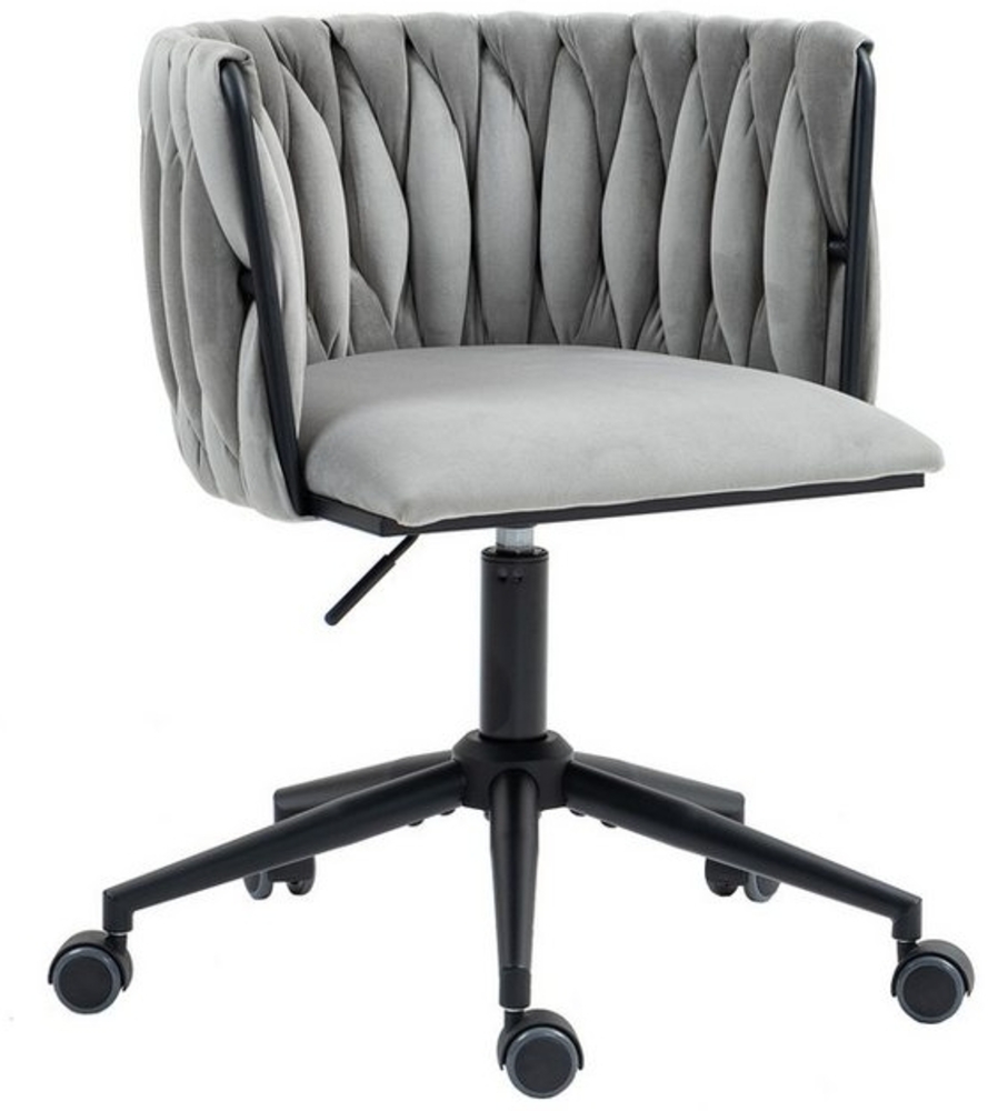 OKWISH Bürostuhl Drehbar mit Höhenverstellung, Metallrahmen, Drehstuhl Bürohocker (Ergonomischer Samtbürostuhl, ideal), ideal für Büro und Home-Office Bild 1