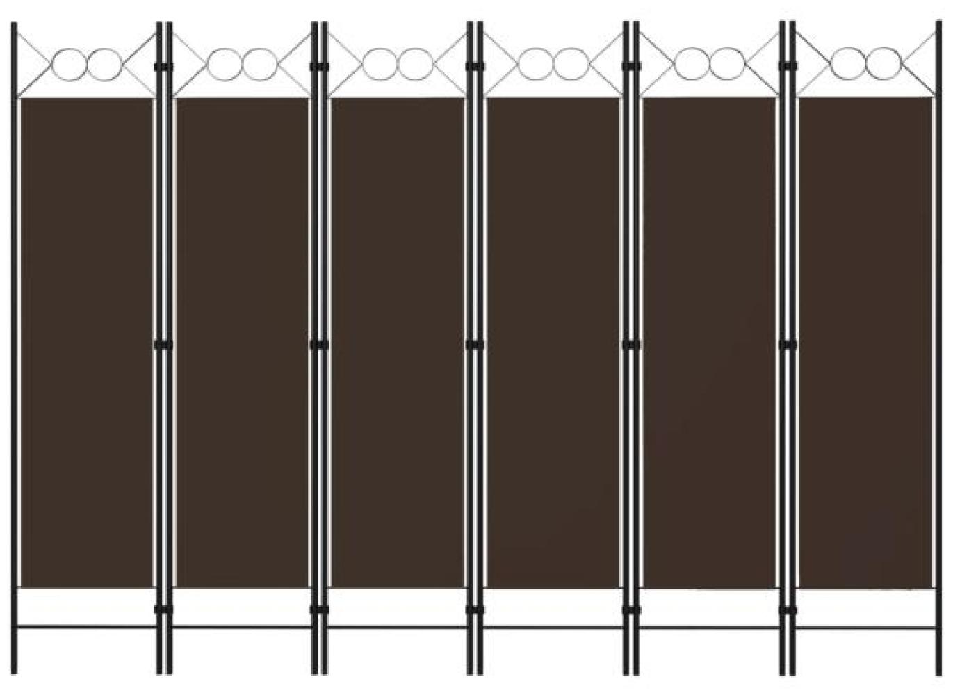 vidaXL 6-tlg. Raumteiler Braun 240 x 180 cm 320712 Bild 1