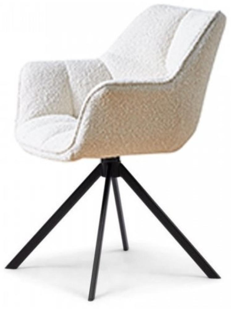 Riviera Maison drehbarer Esszimmerstuhl Carnaby Dining Armchair Bouclé White Sand (drehbar) 8907001 Bild 1