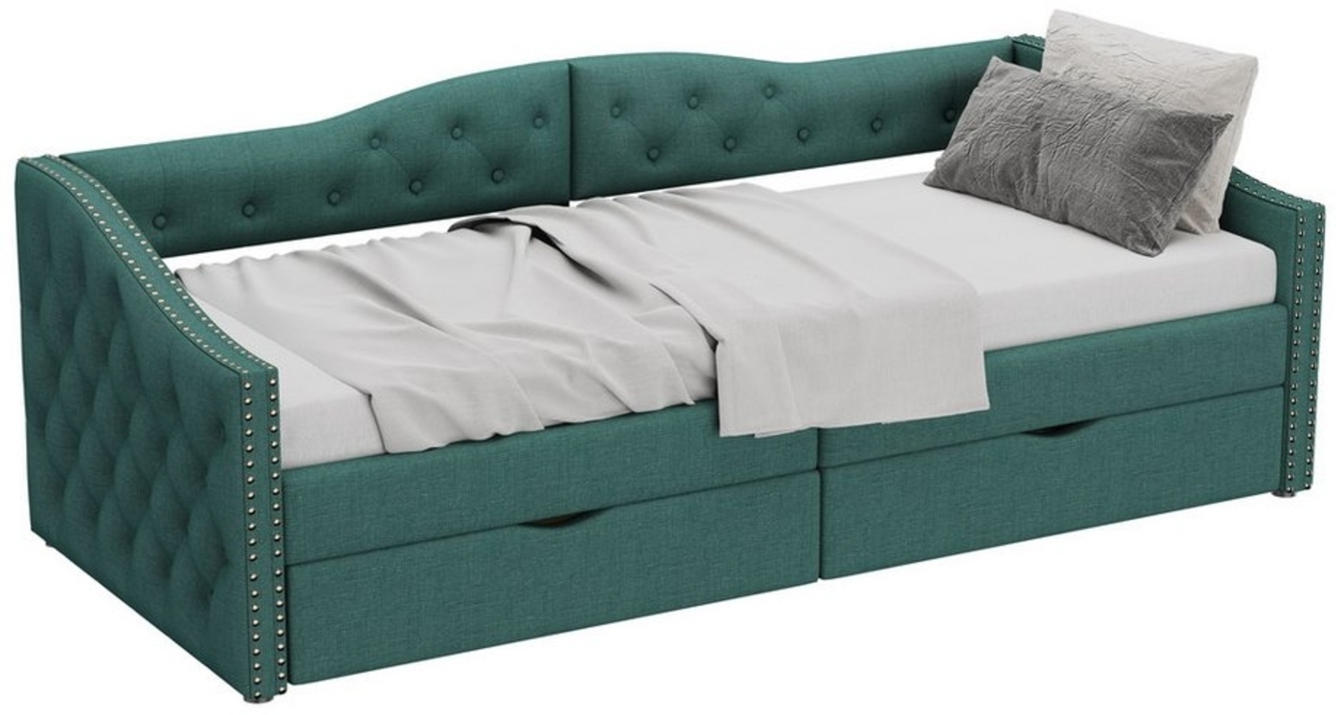 HAUSS SPOLE Daybett 90*200cm Sofabett, Tagesbett mit Schubladen, großer Stauraum, Grün (Daybett) Bild 1