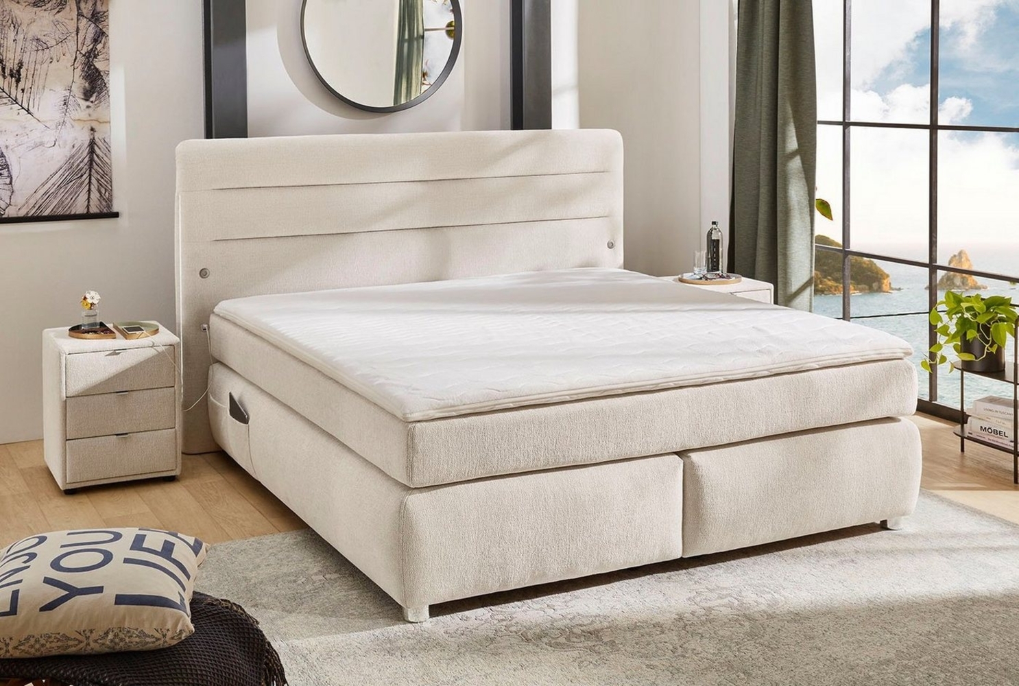 Jockenhöfer Gruppe Boxspringbett Livia, inklusive LED-Beleuchtung, 4x USB-Ladeports, 7-Zonen-TTFK-Matratze Bild 1