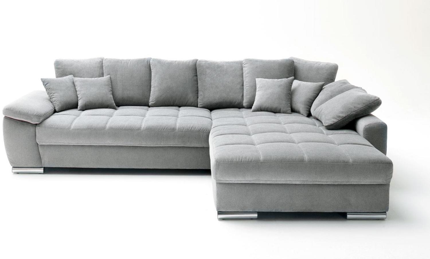 NovaVia 'Floody' Ecksofa, Wohnlandschaft, Stoff grau, mit Kissen, ca. 323x222 cm Bild 1