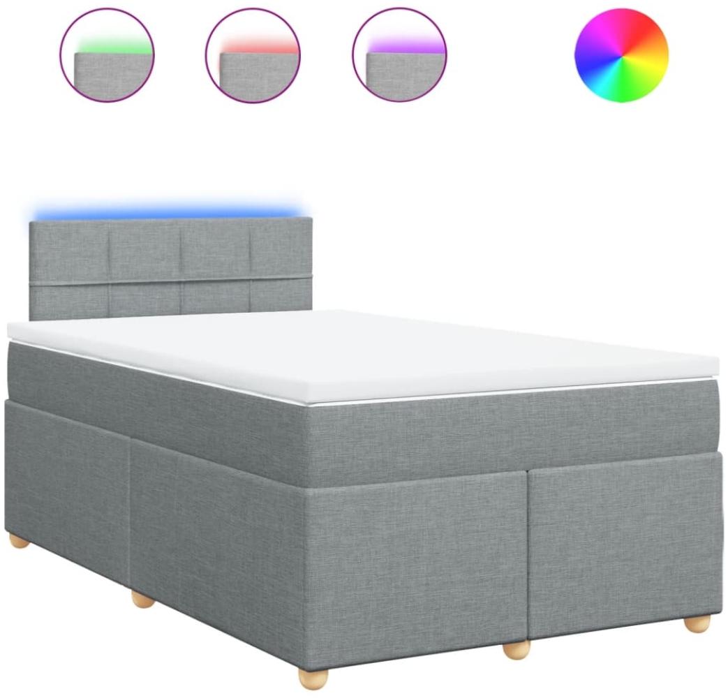 vidaXL Boxspringbett mit Matratze Hellgrau 120x190 cm Stoff 3288919 Bild 1