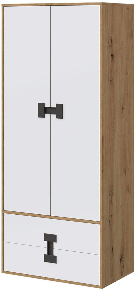 Kleiderschrank Satton 01 (Farbe: Artisan Eiche / Weiß) Bild 1