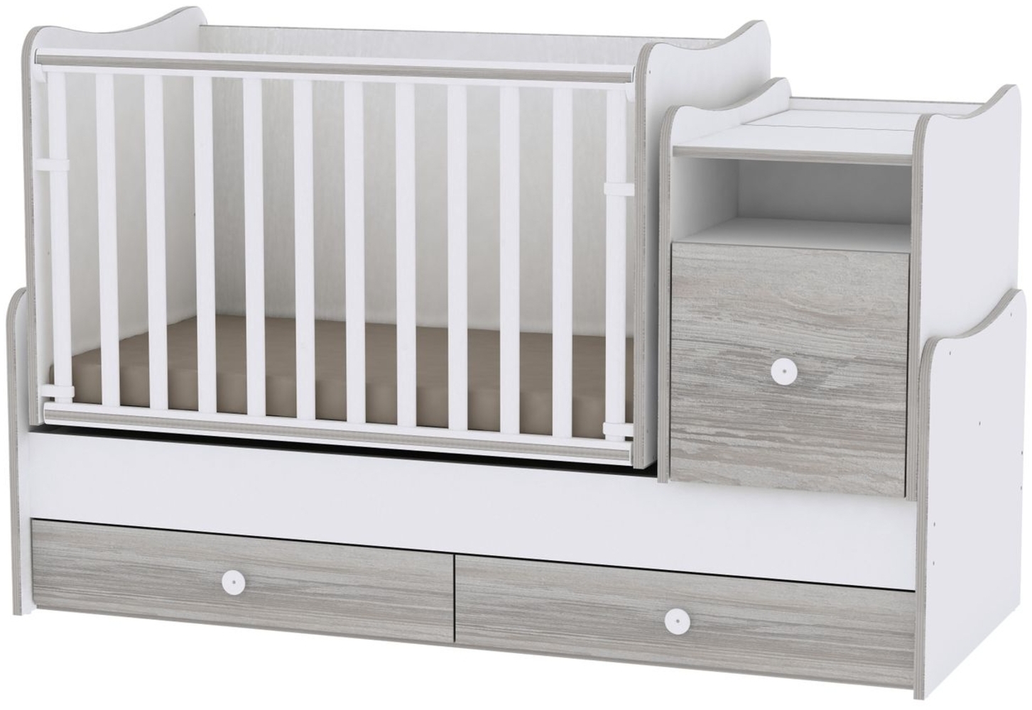 Lorelli 'Trend Plus NEW' Babybett mit Schaukelfunktion weiß/grau Bild 1