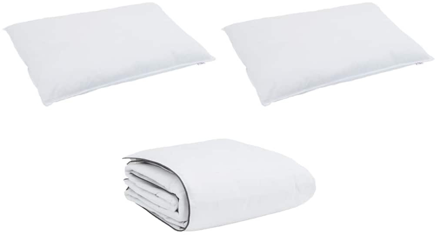 vidaXL Winterbettdecke mit Kissen 3 pcs Weiß Daunenfeder 3376876 Bild 1