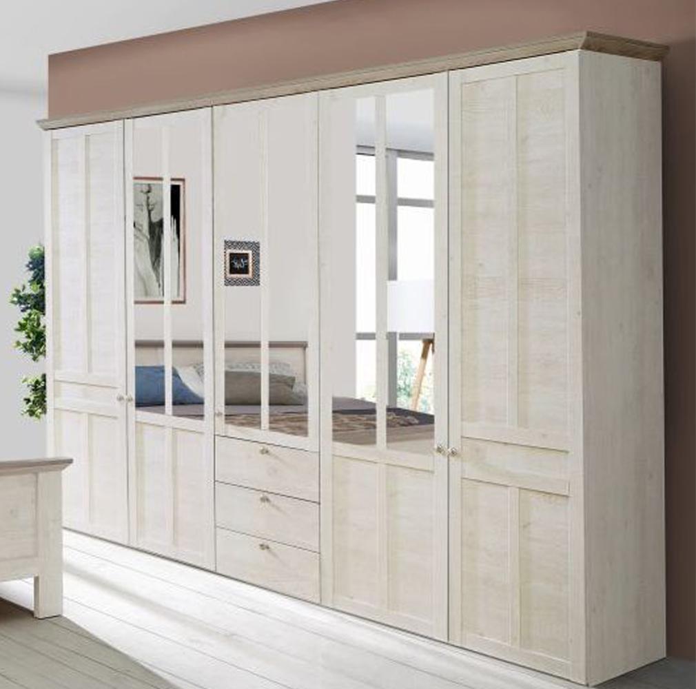 Kleiderschrank >Indianapolis< in Schneeeiche - 254,4x216,6x62,1cm (BxHxT) Bild 1