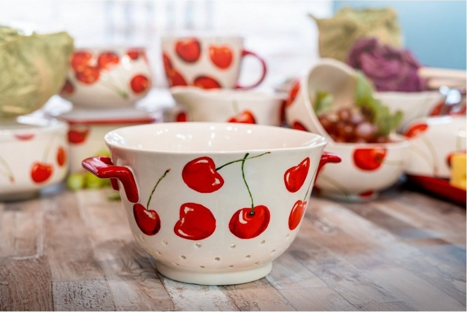 Neuetischkultur Küchensieb Küchensieb Keramik gemustert, Keramik, (Stück, 1-St, 1 Küchensieb), Seiher Bild 1