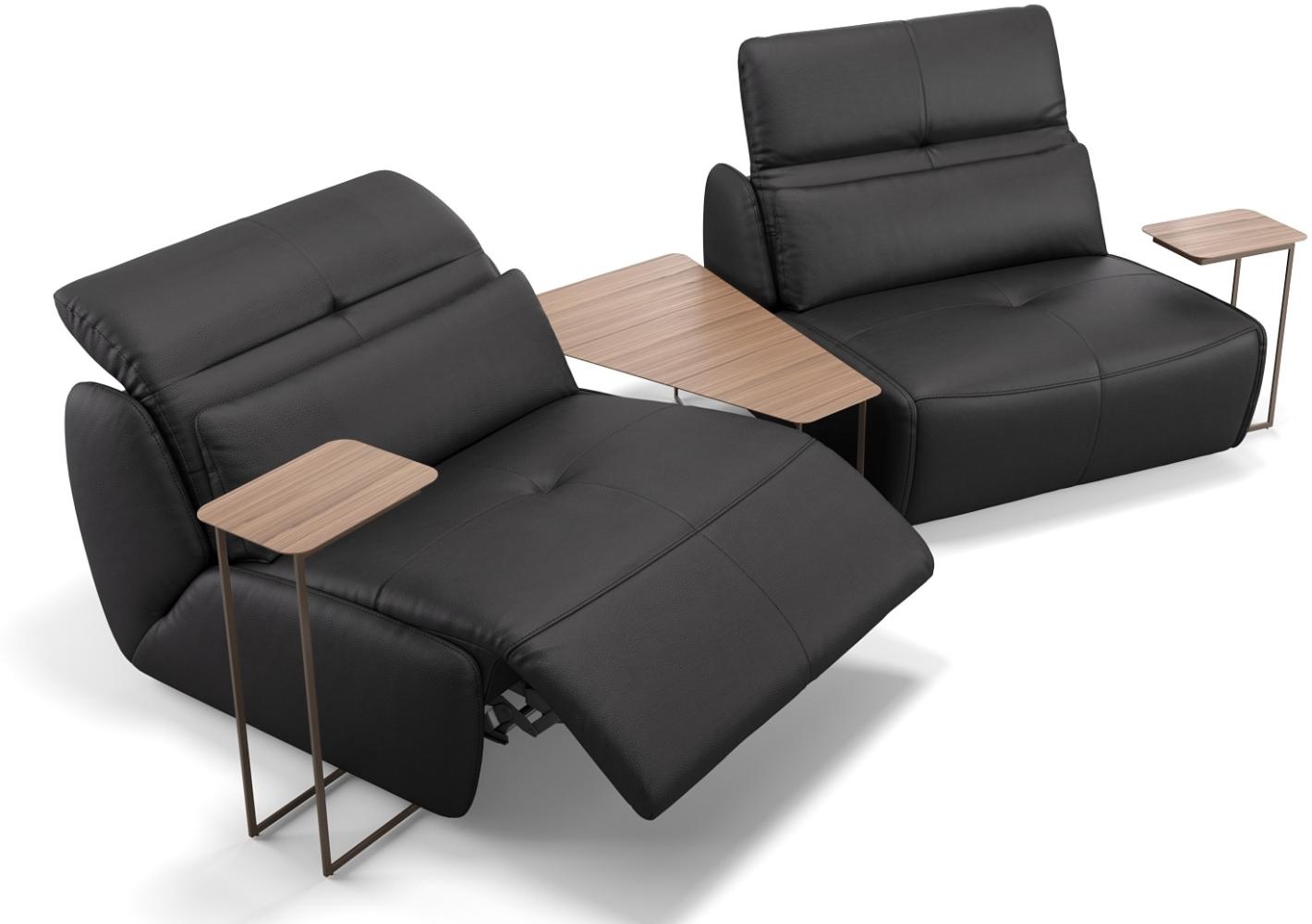 Sofanella 2-Sitzer MODICA Ledergarnitur Ledersofa Echtleder in Schwarz XL: 274 Breite x 98 Tiefe Bild 1