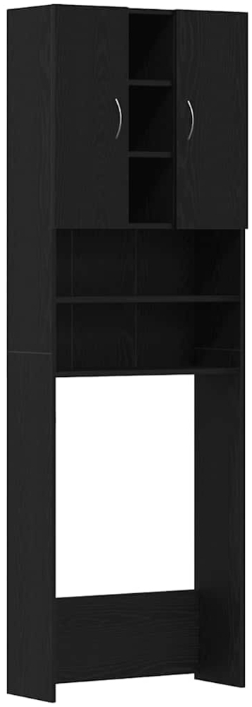 vidaXL Waschmaschinenschrank Schwarz Eichen-Optik 64x25,5x190 cm 862065 Bild 1