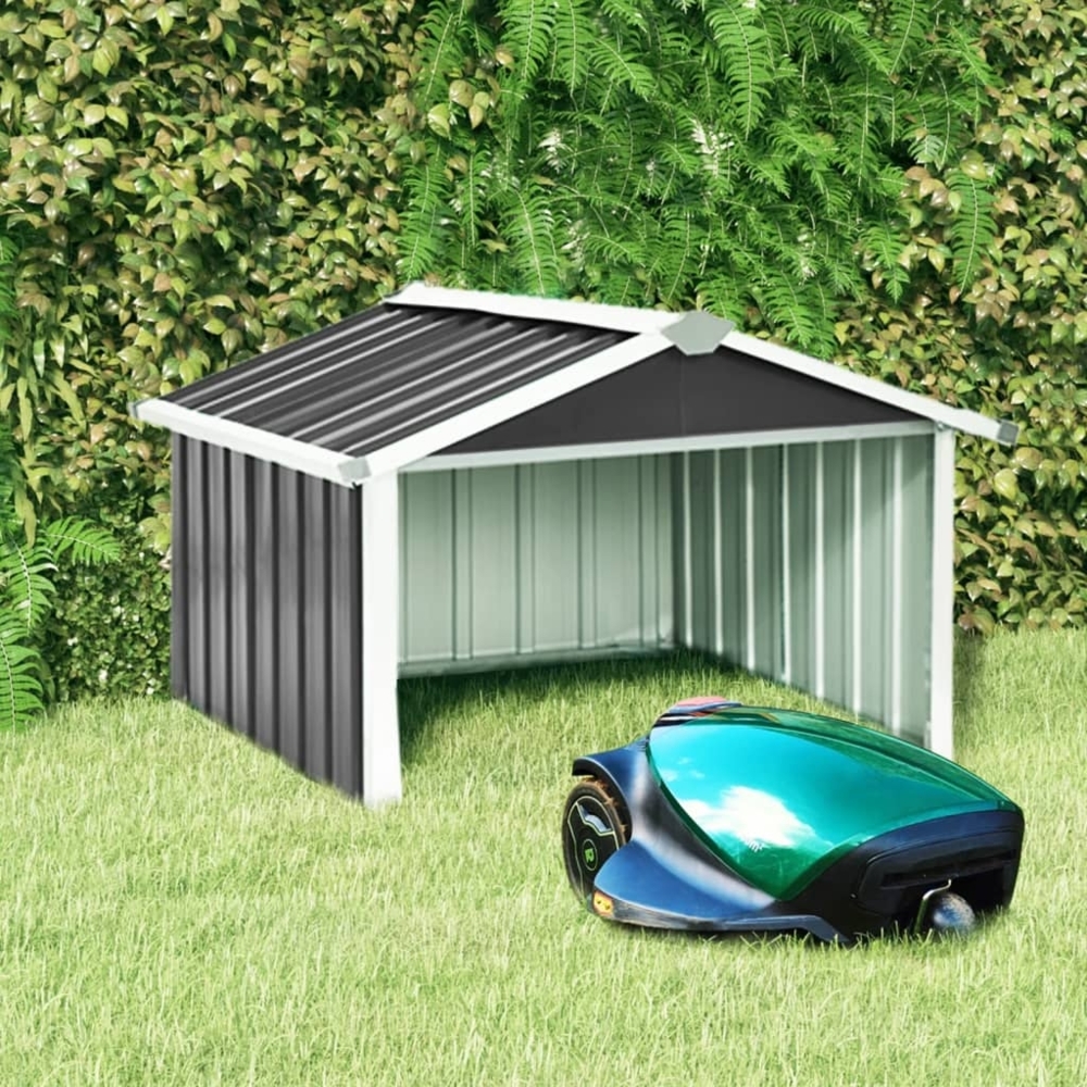 vidaXL Mähroboter Garage, Verzinkter Stahl, 92 x 97 x 63 cm, Anthrazit Bild 1