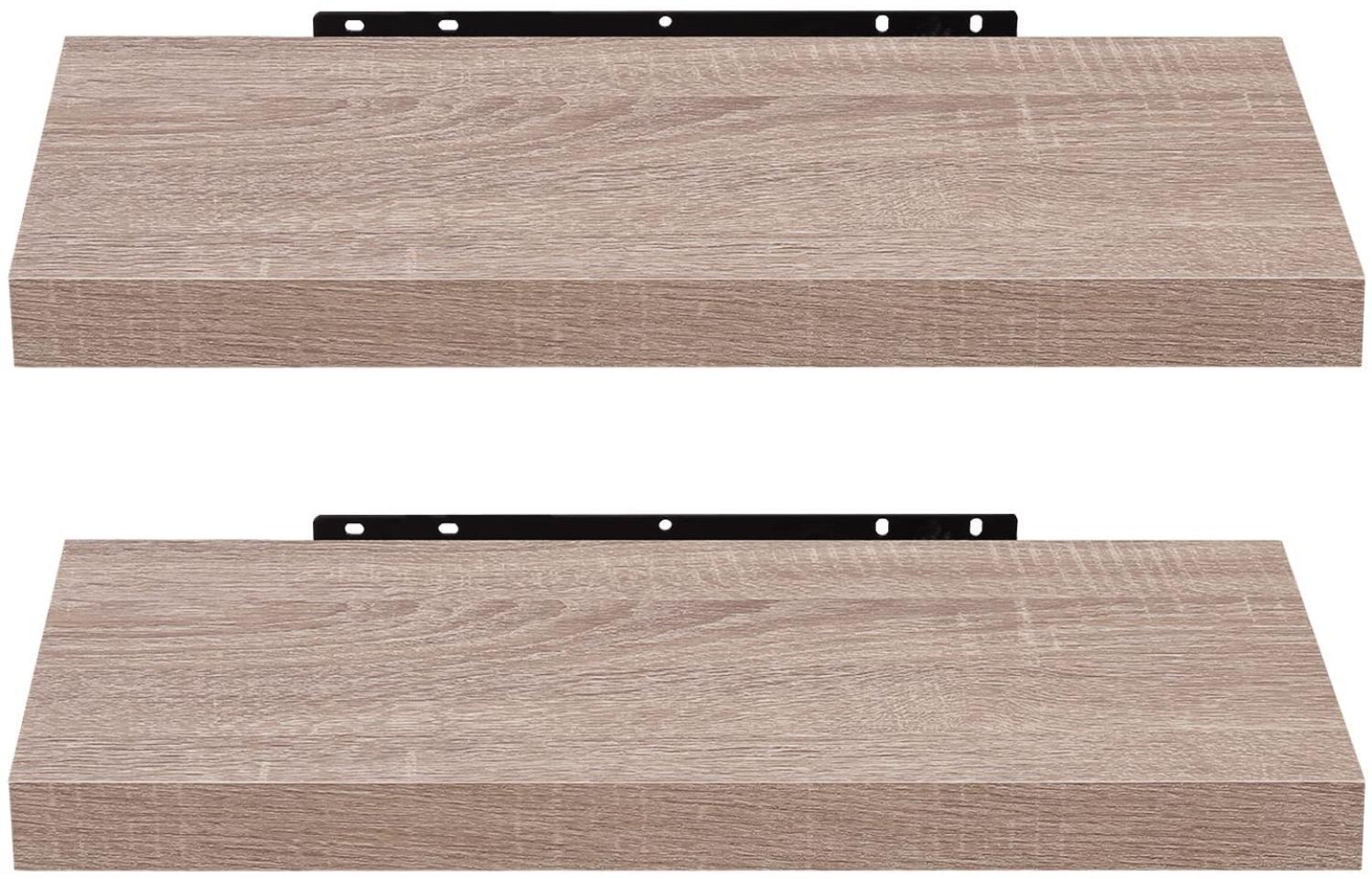 EUGAD Wandregal Wandboard 2er Set Hängeregal Holz Board Modern Eiche Gelb 40x22,9x3,8cm 0114QJ-2 Bild 1