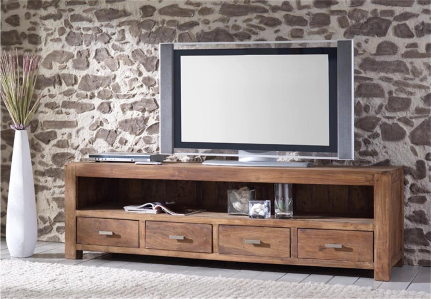 TV-Board GURU Akazie massiv stone 200 cm Wolf Möbel Bild 1
