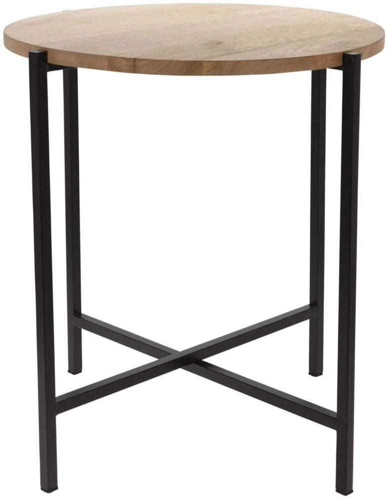 Ambiance Beistelltisch Rund Holz und Metall 45 cm Bild 1