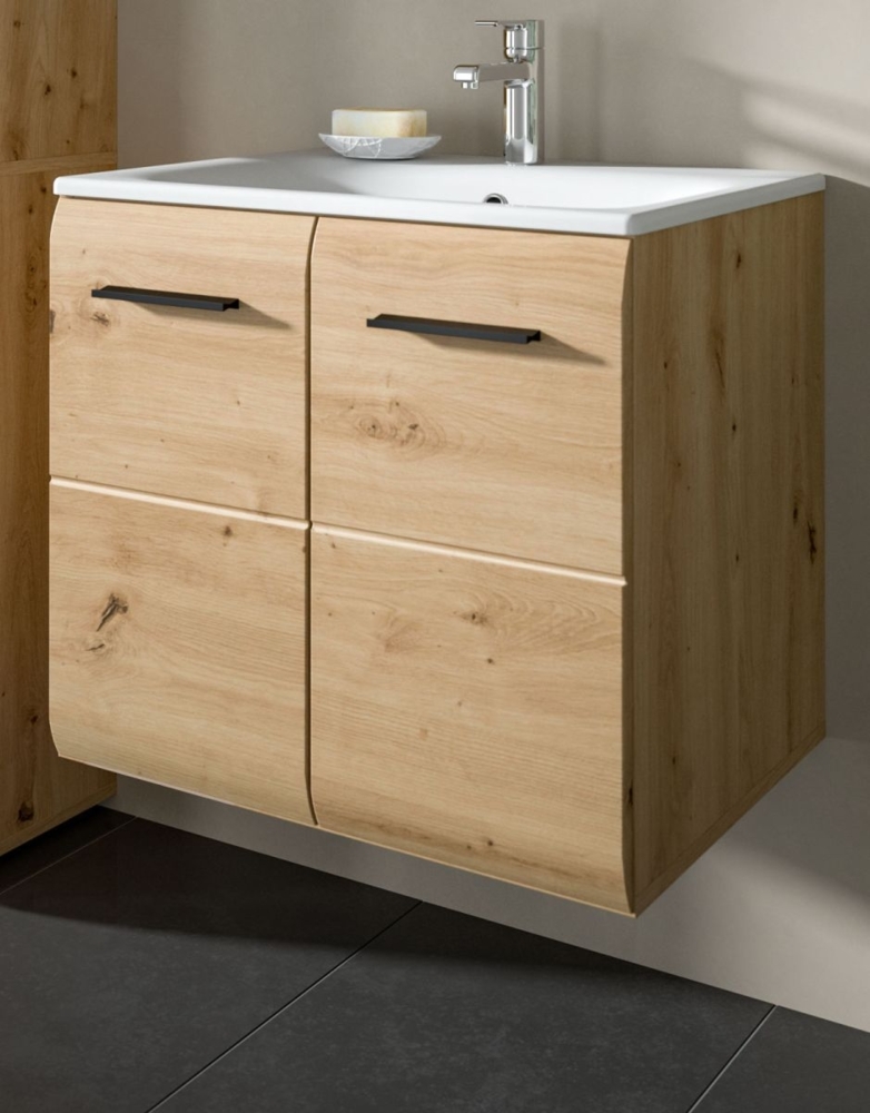 Waschtisch hängend mit Waschbecken Cover in Eiche 60 cm Bild 1