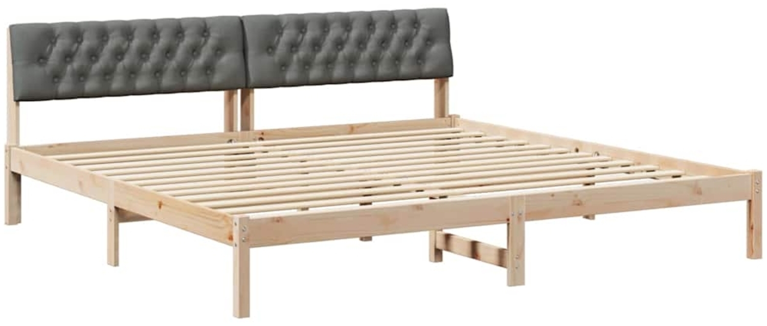 vidaXL Bettgestell Braun und Dunkelgrau 200 x 200 cm Massivholz Kiefer 3394339 Bild 1