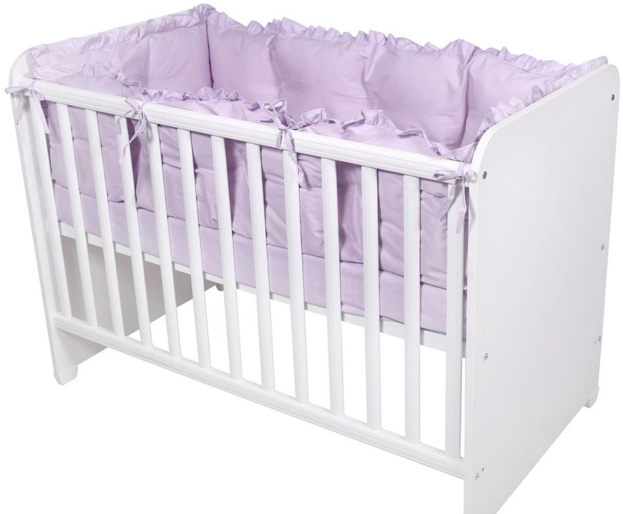 Lorelli Babybett-Nestchen 4-teilig rundum, Babybett 120x60 cm, 100% Baumwolle lila Bild 1