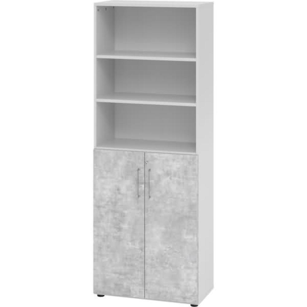 Schrank 6OH /3OH Türen BxTxH 80x42x215,6cm Griff BS Grau/Be Bild 1