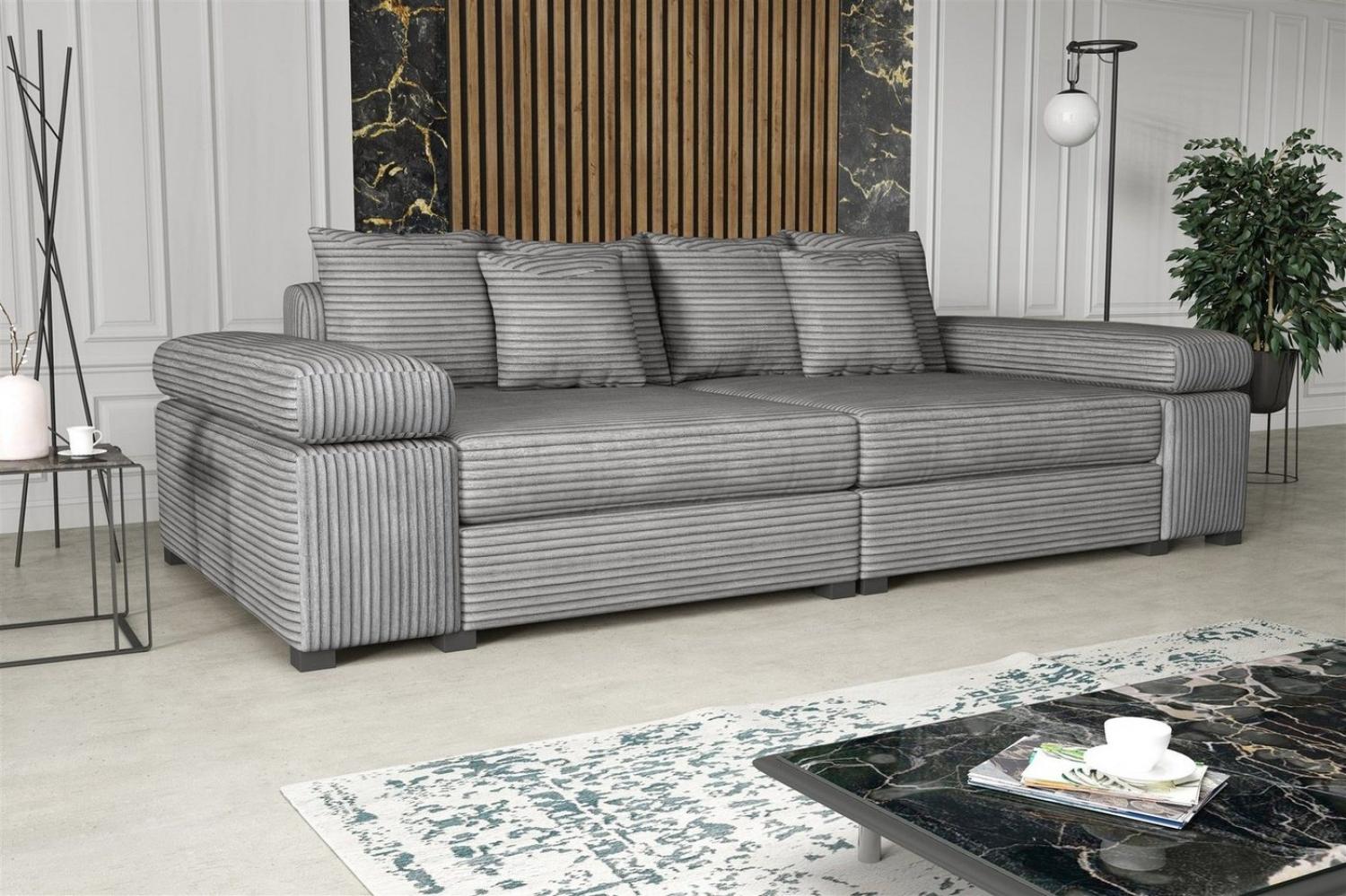 Big Sofa Couchgarnitur Megasofa Riesensofa AREZZO Stoff Tilia Hellgrau Bild 1