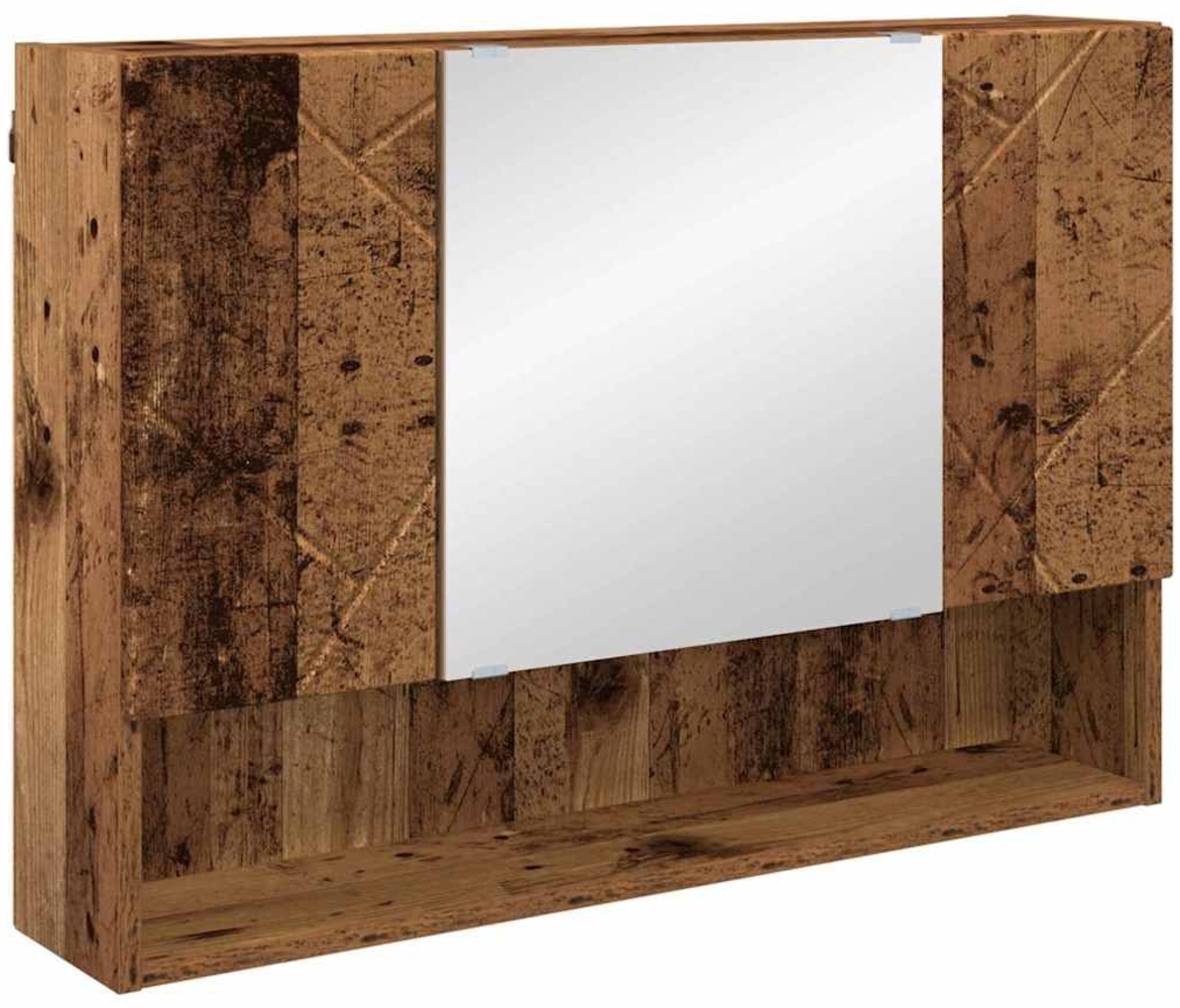 vidaXL Spiegelschrank mit Tür Altholz 80 x 17 x 55 cm Holzwerkstoff 883362 Bild 1