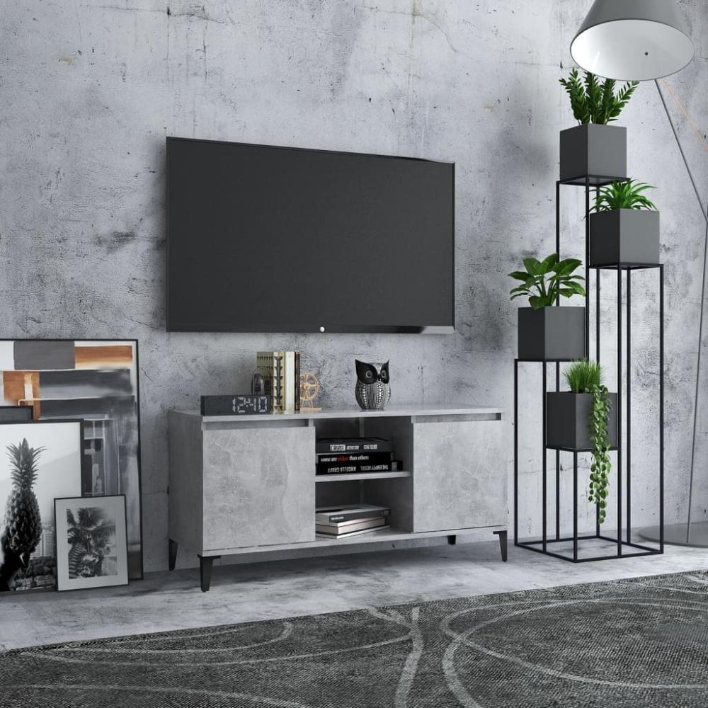 vidaXL TV-Schrank mit Metallbeinen Betongrau 103,5x35x50 cm 805972 Bild 1